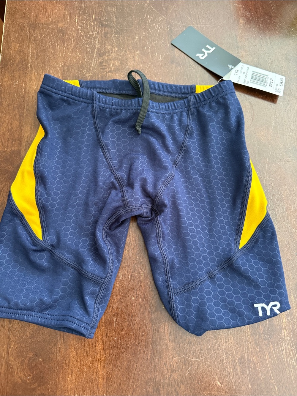 TYR Boys Navy & Yellow Swim/Training Shorts